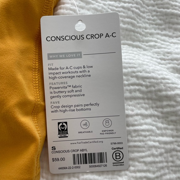 Athleta Conscious Crop Bra A-C - Picture 3 of 7